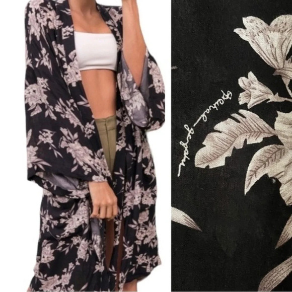 Spiritual Gangster | Floral Robe Tie Open Maya Kimono Rayon Sleep - Picture 1 of 10